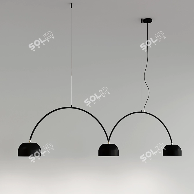 Sleek Bob Bow Pendant Light 3D model image 3