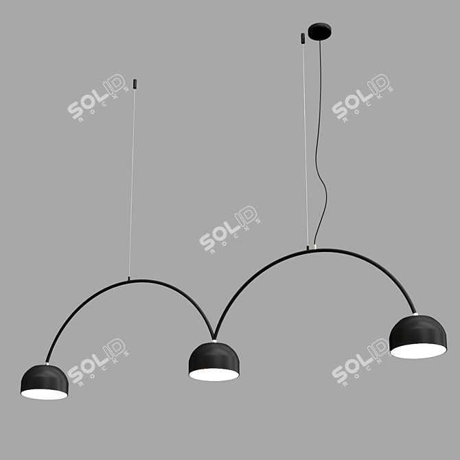 Sleek Bob Bow Pendant Light 3D model image 4