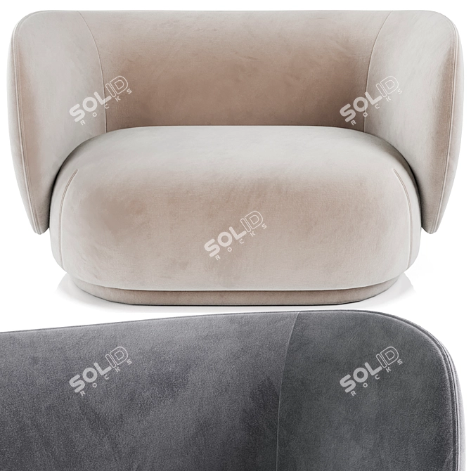 Ferm Living Rico 2 Seater Sofa 3D model image 2