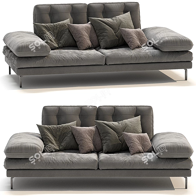 Elegant Tufted Sofa - Bucci 3D model image 1