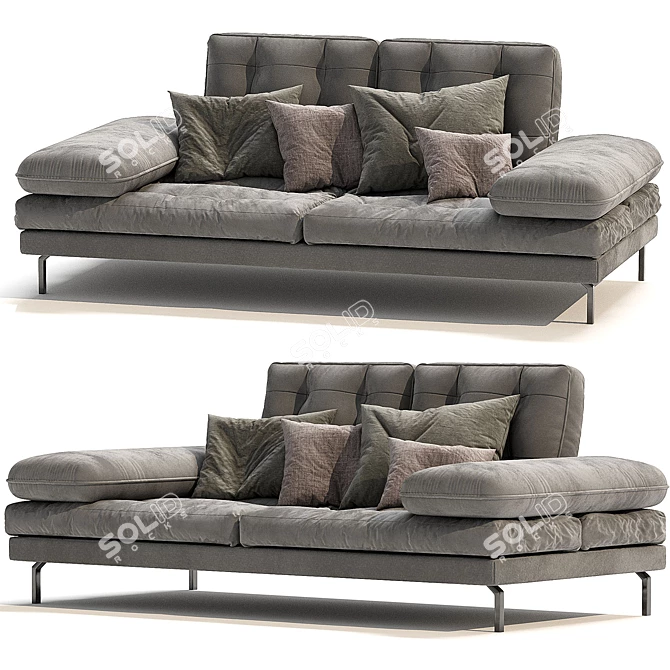 Elegant Tufted Sofa - Bucci 3D model image 2