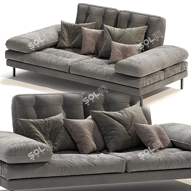 Elegant Tufted Sofa - Bucci 3D model image 3