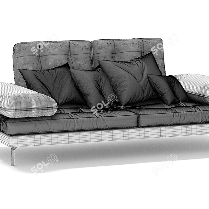 Elegant Tufted Sofa - Bucci 3D model image 4