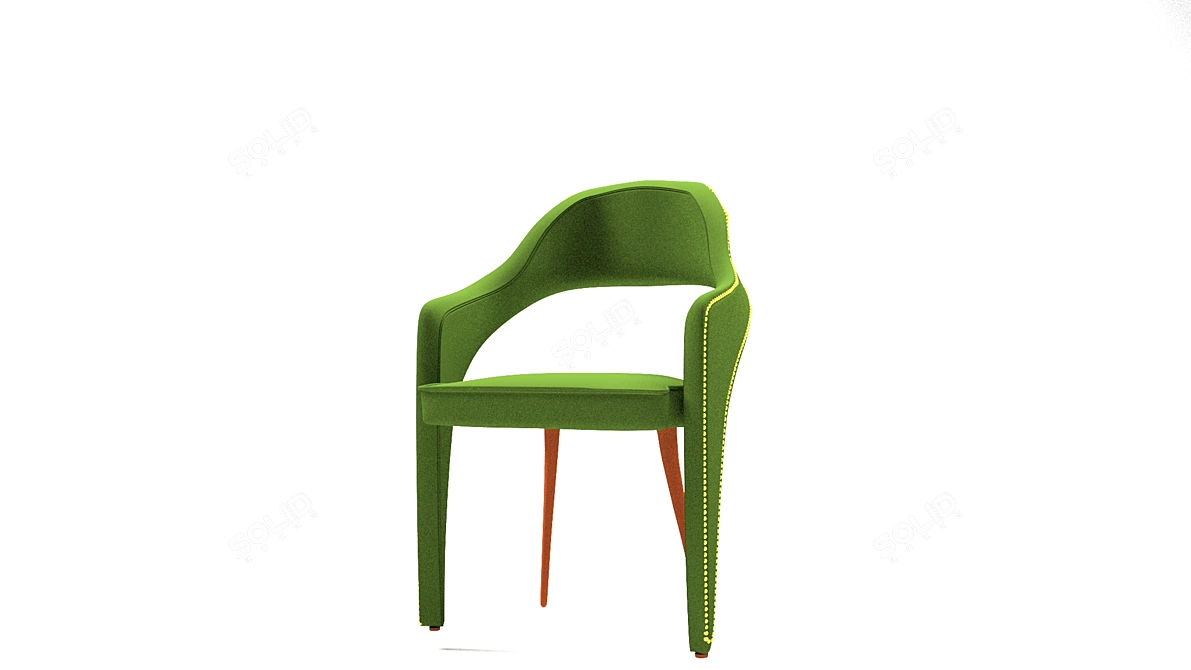 Elegant Leather Dining Chair 3D model image 1