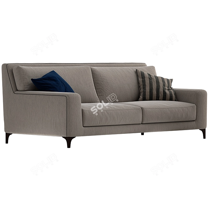 Sleek Contemporary Sofa 3D model image 2