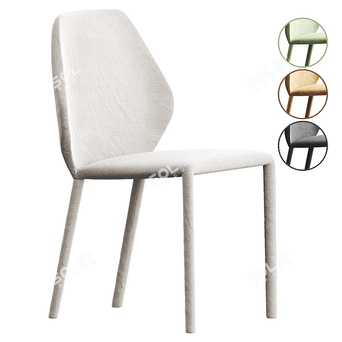 Modern Minimalist DUMBO Fabric Chair 3D model image 1