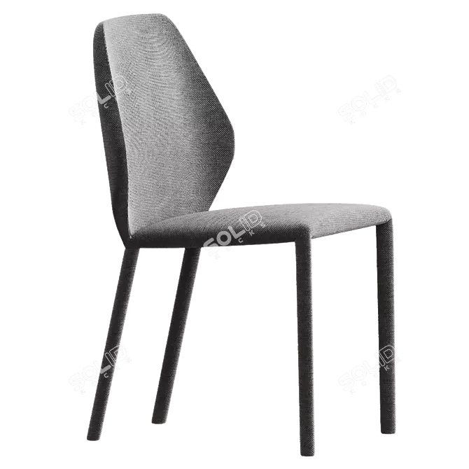 Modern Minimalist DUMBO Fabric Chair 3D model image 2