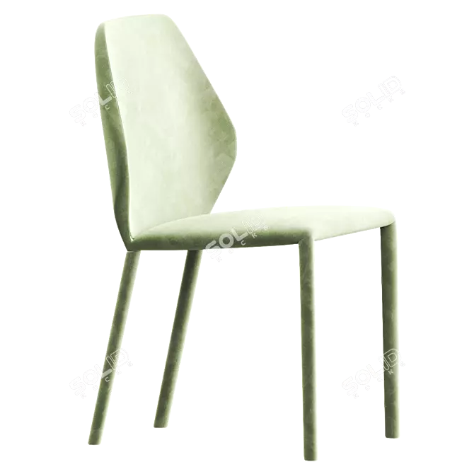 Modern Minimalist DUMBO Fabric Chair 3D model image 3