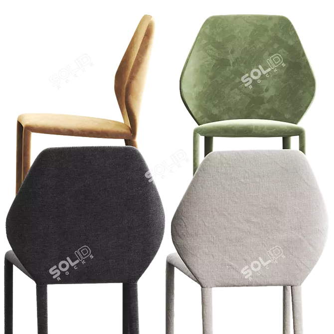 Modern Minimalist DUMBO Fabric Chair 3D model image 5