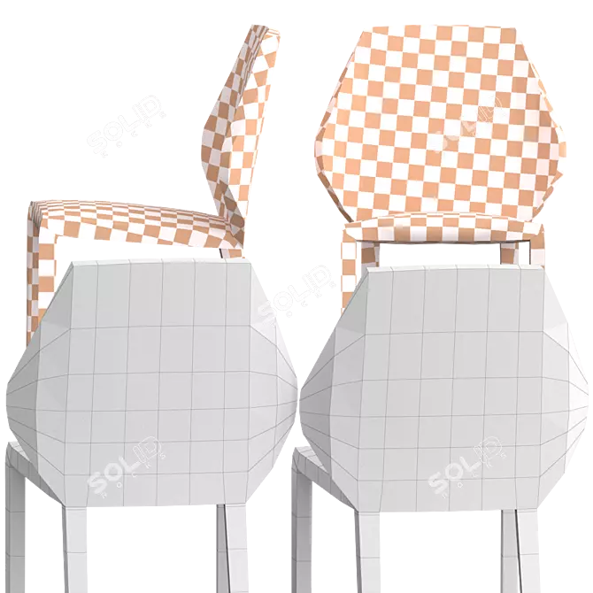 Modern Minimalist DUMBO Fabric Chair 3D model image 6