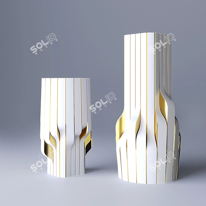 Sleek Strip Vase by Zaha 3D model image 1