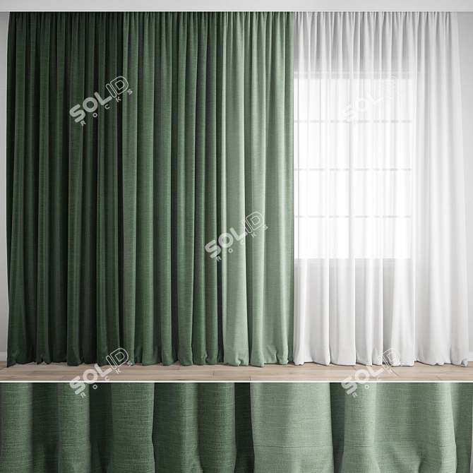 Premium Polygonal Curtain Model 3D model image 1