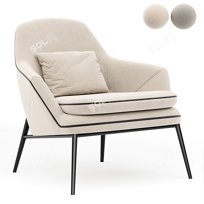 Cozy Cuddle Corner Armchair 3D model image 1