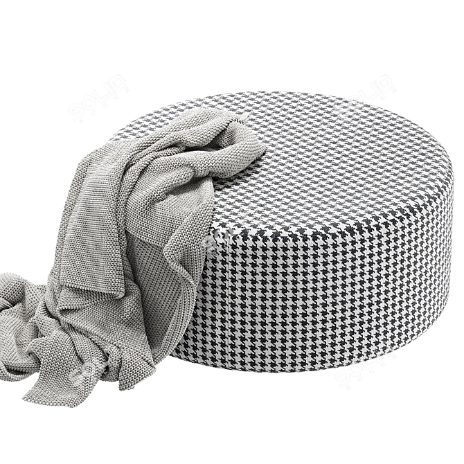 Elegant Goose Pattern Pouffe 3D model image 2