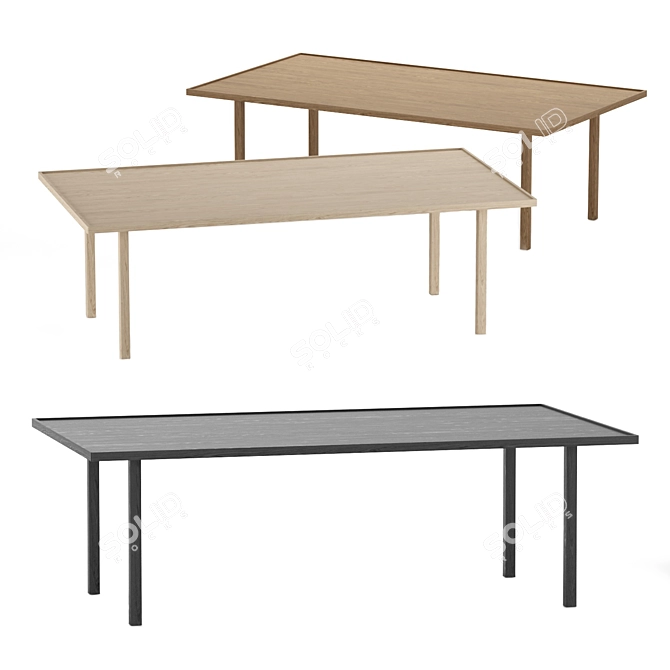 Modern Wood Coffee Table 3D model image 1