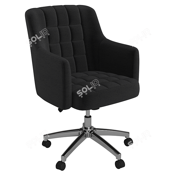 Sleek Black Office Chair with Wheels - Flash Furniture 3D model image 1