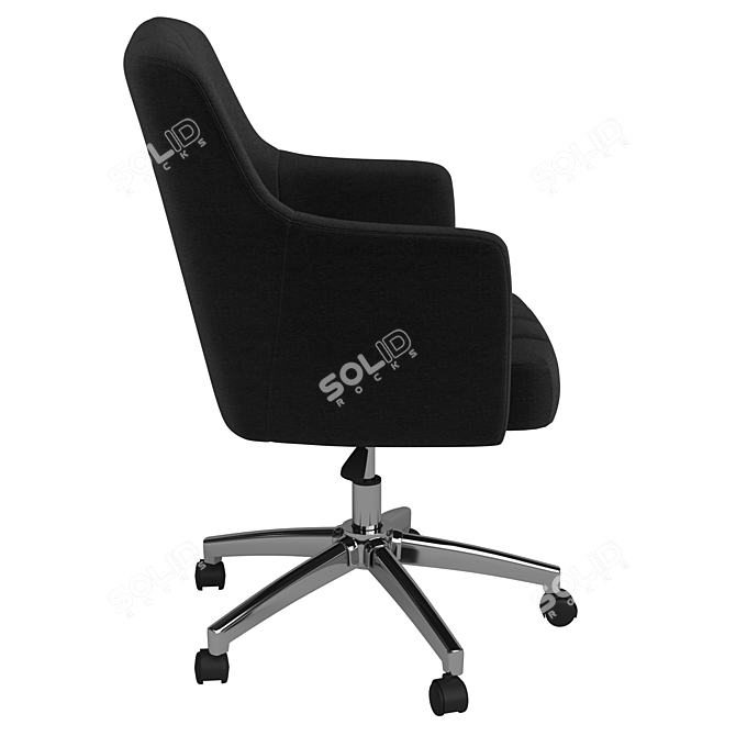 Sleek Black Office Chair with Wheels - Flash Furniture 3D model image 5