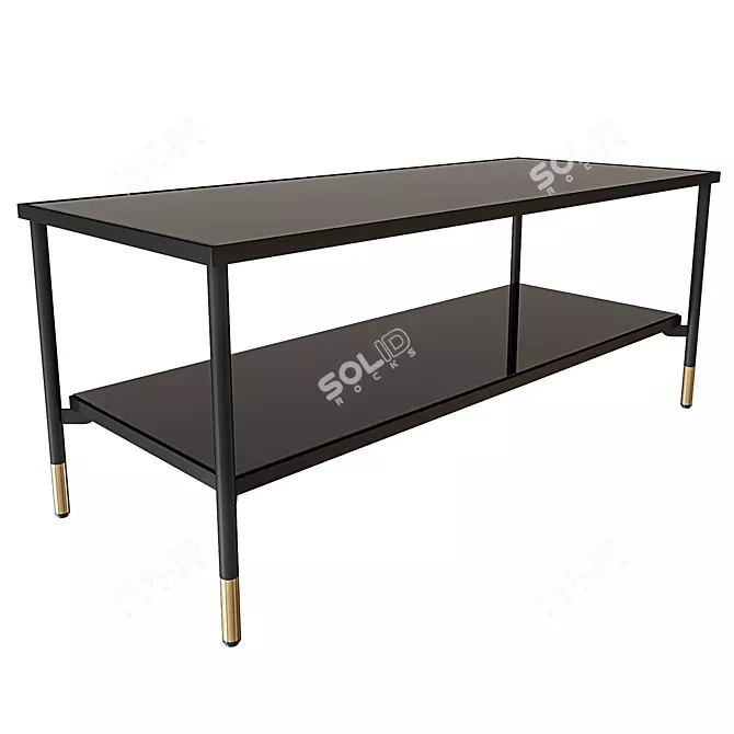 Sleek Black Glass Coffee Table - IKEA ÄSPERÖD 3D model image 2