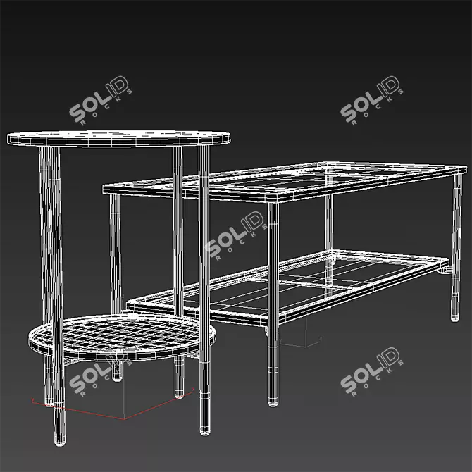 Sleek Black Glass Coffee Table - IKEA ÄSPERÖD 3D model image 4