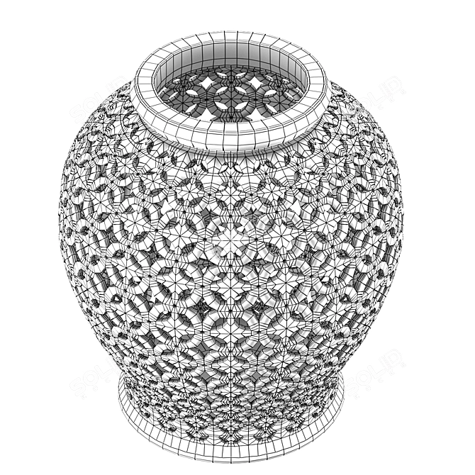 Elegant Ceramic Decorative Pot 3D model image 3