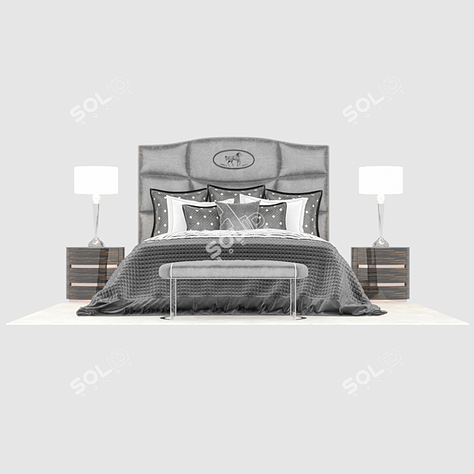 Elegant Bedroom 3D Model 3D model image 1