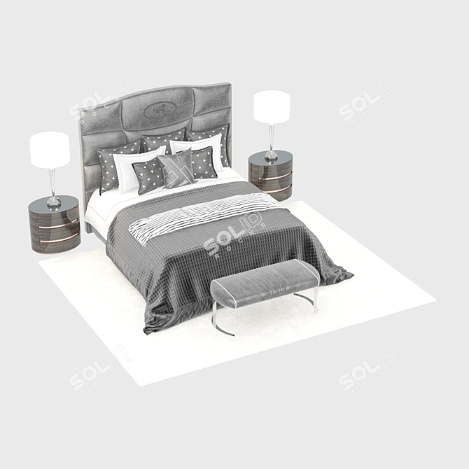 Elegant Bedroom 3D Model 3D model image 3