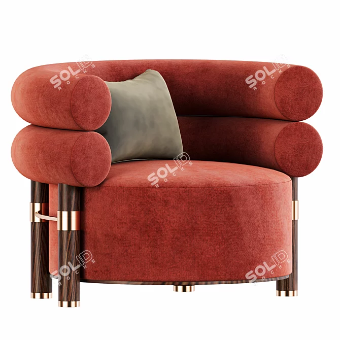 Modern Millimeter Rogers Armchair 3D model image 1