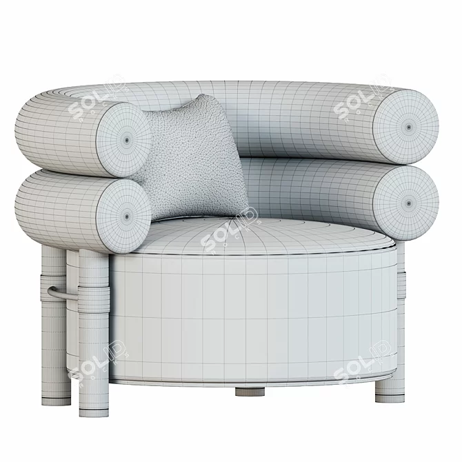 Modern Millimeter Rogers Armchair 3D model image 4