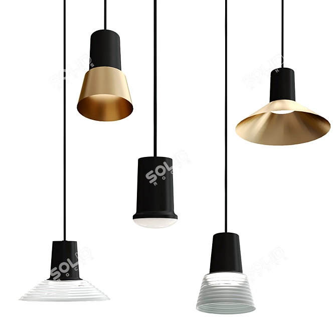 Minimalist Pendant Light: COMPOSE By Zero 3D model image 1