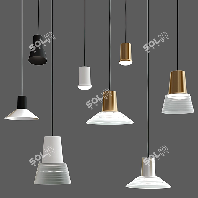 Minimalist Pendant Light: COMPOSE By Zero 3D model image 2