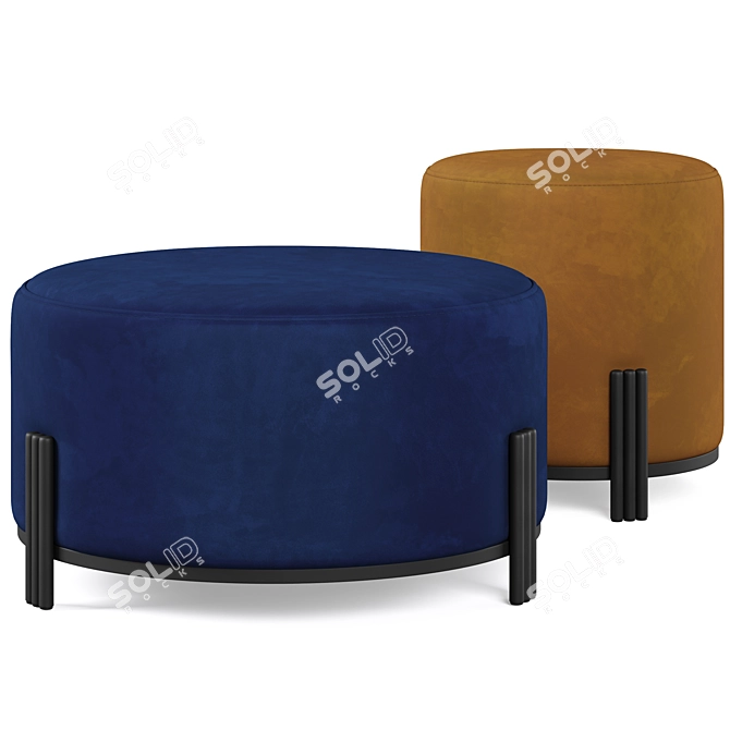 COCO REPUBLIC Oscar Tripod Stool: Stylish and Functional 3D model image 1