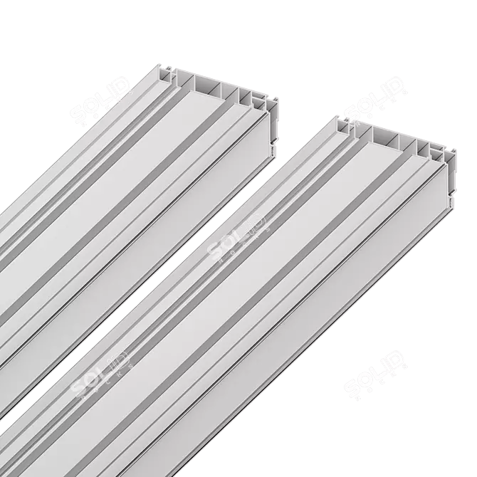 SLOTT Parsek: Concealed Double Row Curtain Rail 3D model image 2