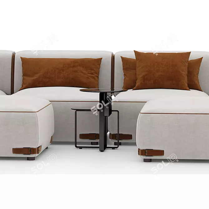 Luxurious Fendi Soho Sofa 3D model image 4