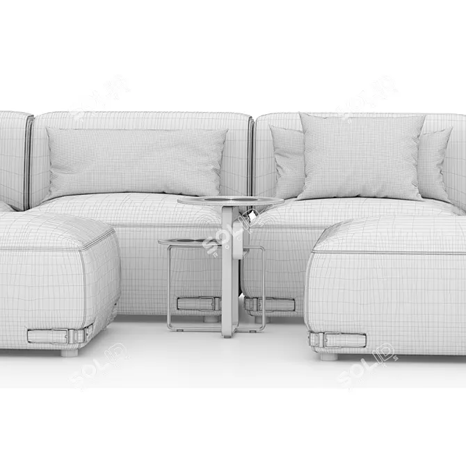 Luxurious Fendi Soho Sofa 3D model image 5