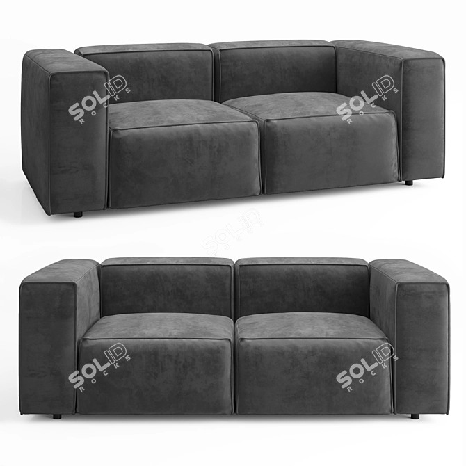 Minimalist Gray Karo Sofa 3D model image 1