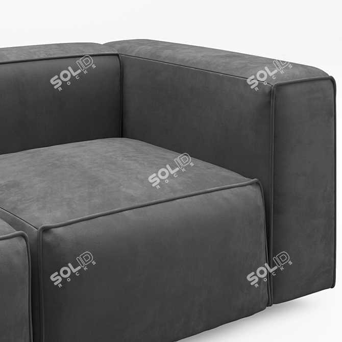 Minimalist Gray Karo Sofa 3D model image 2