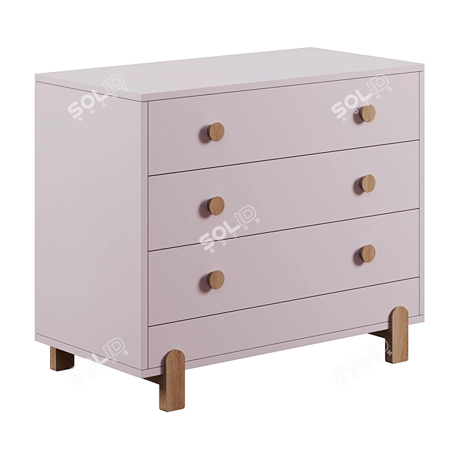 Ice Cream Dreams: 3-Drawer Chest 3D model image 1