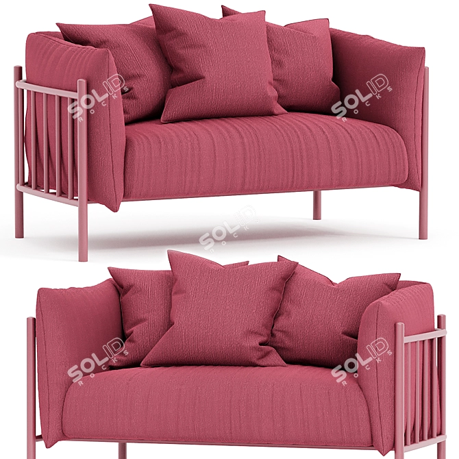 Modern Comfort: Medulum Loggia 2 Seater Sofa 3D model image 1