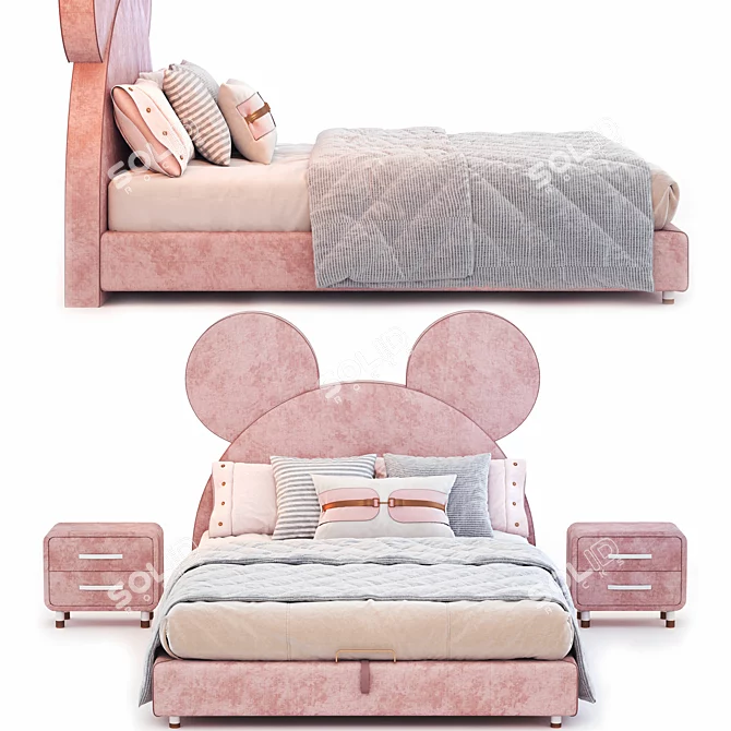 Bear Bed for Kids | 1600x2000mm Mattress Size 3D model image 3