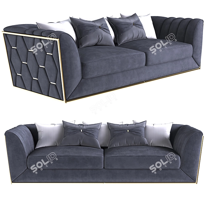 Modern Vogue Silver Sofa 3D model image 1