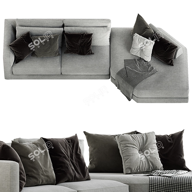 Alexander 1 Sofa: Sleek and Stylish 3D model image 2