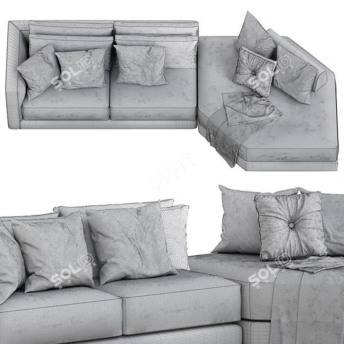 Alexander 1 Sofa: Sleek and Stylish 3D model image 3