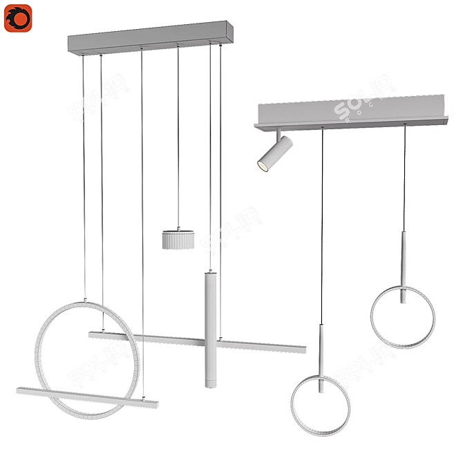 Alessia Hanging Lamps: Modern Illumination Solution 3D model image 3