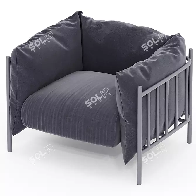 LOGGIA Fabric Armchair: Comfort and Style 3D model image 3