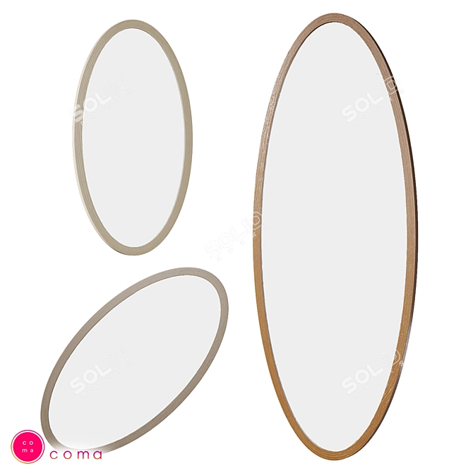 OM ZL 22 Oval Mirror - Modern Style 3D model image 1