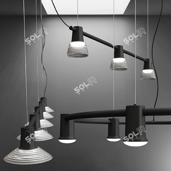 Elegant Compose Pendant Lights 3D model image 6