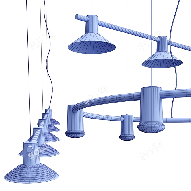 Elegant Compose Pendant Lights 3D model image 8