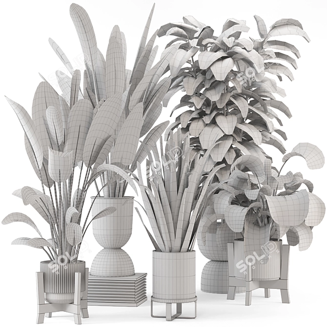 Indoor Plant Set: Ferm Living Bau Pot 3D model image 7