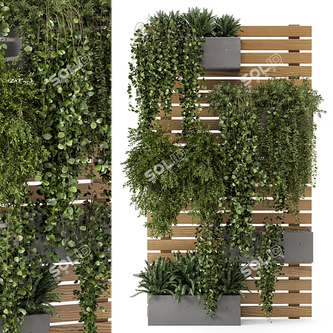 Vertical Planter Pots - Set 545 | Outdoor Plants 3D model image 2