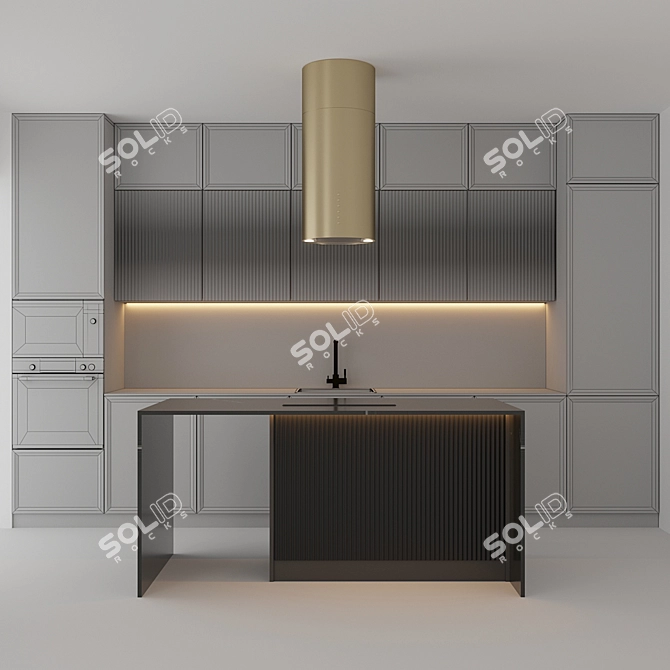 Modern Kitchen Set with Bosch Appliances 3D model image 4